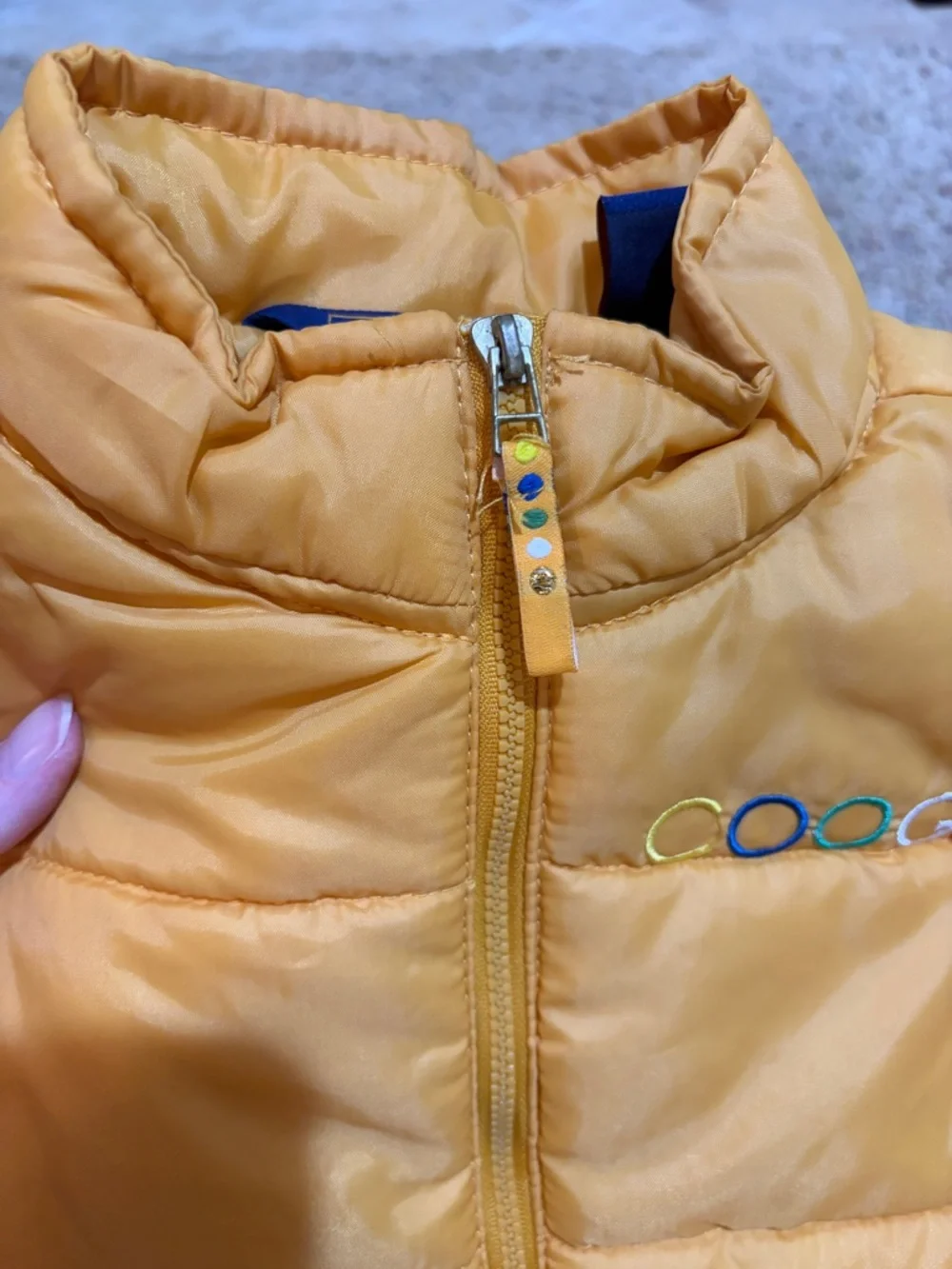 Coogi Baby Lightweight Puffer Vest Yellow Embroidered Logo Size 24 Months